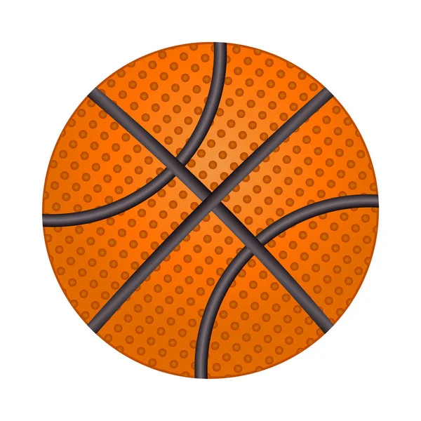Balle Basket Isolée Sur Fond Blanc Icône Basket Texturé Brillant — Image vectorielle