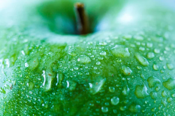 Green apple, macro — Stock Photo, Image