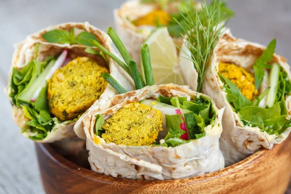 Vegane Falafel Wraps — Stockfoto