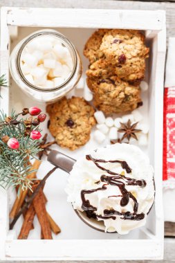 Hatmi ile sıcak Noel kakao