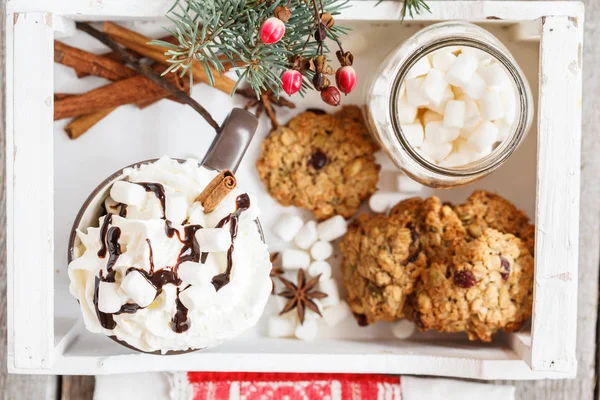 Hatmi ile sıcak Noel kakao