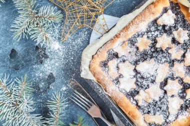 Noel süslemeleri tatlı Noel berry pie