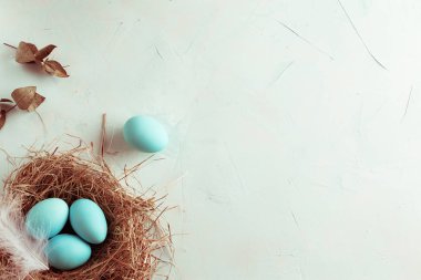 ND Paskalya yumurta boyalı beyaz mavi Paskalya dekorasyon ihale