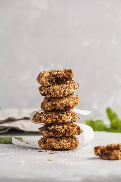 Vegan oatmeal cookies with dates and a banana.