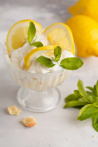 Lemon dessert. English lemon trifle, cheesecake, whipped cream,