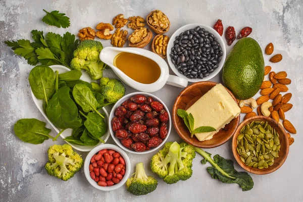Concepto de alimentación saludable. vitamina E alimentos, antecedentes alimentarios , — Foto de Stock