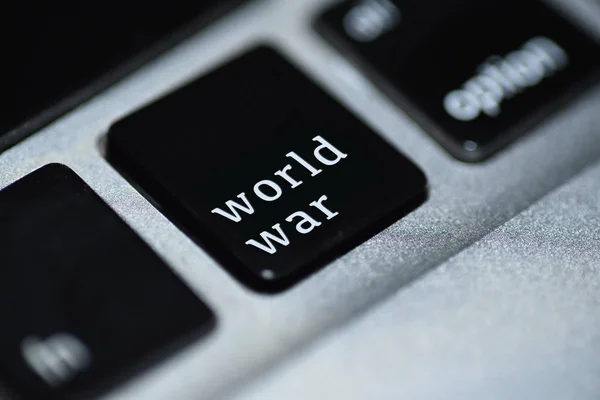 Creative Representation World War Online Writing Computer Button — Stock Photo, Image