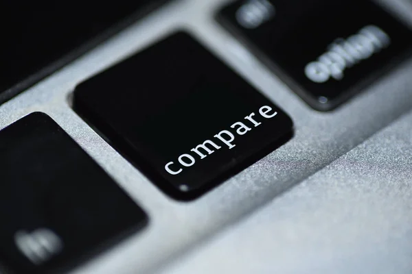 Creative Representation Compare Online Writing Computer Button — Stock Photo, Image