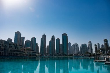 Dubai cityscape gökdelen