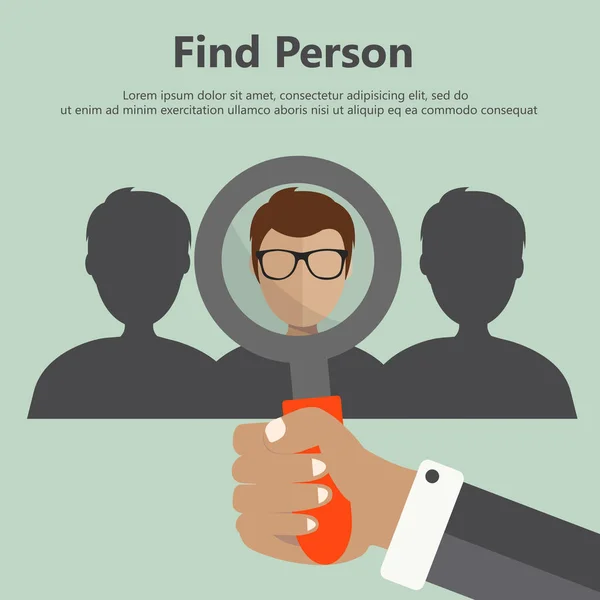 Zoek persoon voor de job gelegenheid. Platte vectorillustratie. — Stockvector