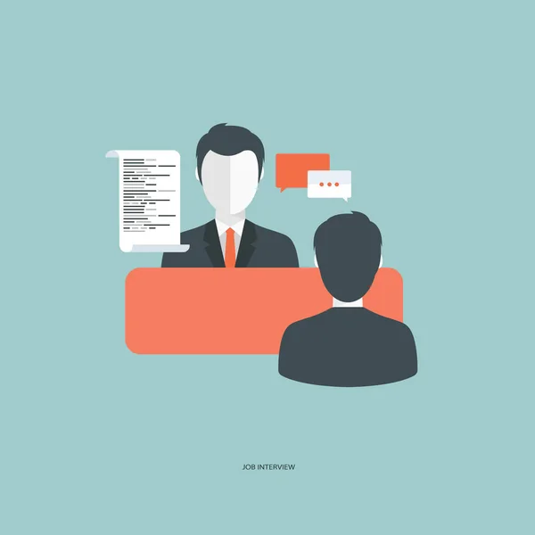 Job interview concept. Interview met de kandidaat-posities. Platte vectorillustratie. — Stockvector