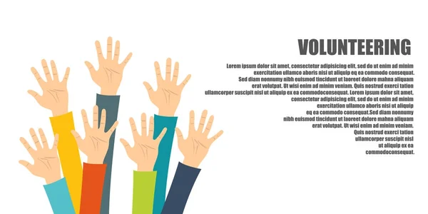 Volunteering concept. Hand raised up. — Stock Vector