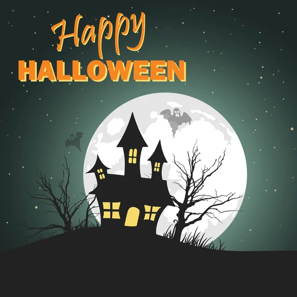 Happy Halloween poster. Flat vector illustration