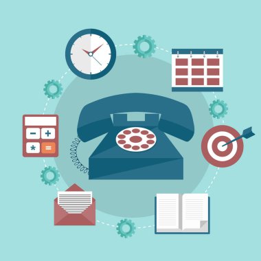 Sık sorulan sorular, bülten, destek, iletişim için simge. Web ve mobil telefon hizmetleri ve uygulamaları. Düz vektör çizim