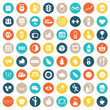 Evrensel simgesi Web siteleri ve mobil uygulamalar için ayarla. Düz vektör çizim