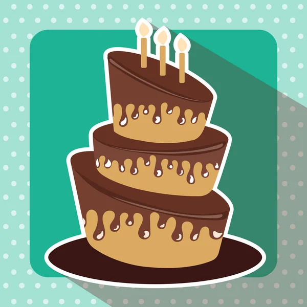 Birthday card with cake. Concept for birthdays, Valentine's Day, weddings. Flat vector illustration