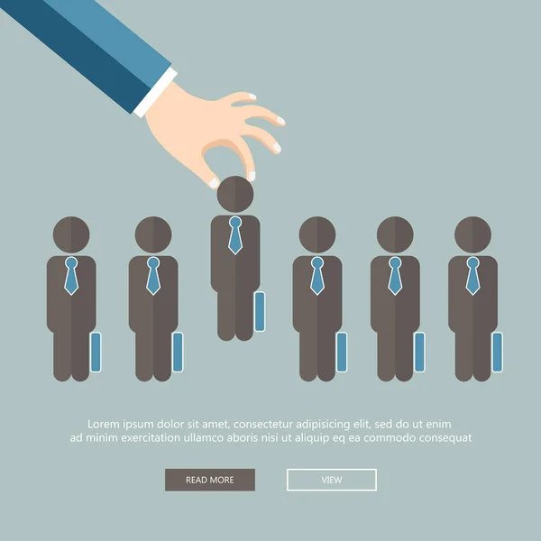 Choisir Meilleur Candidat Pour Concept Emploi Prends Homme Affaires Dans — Image vectorielle