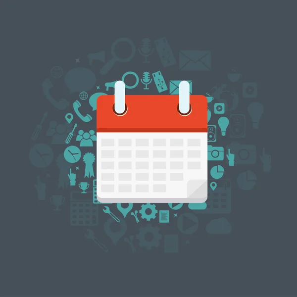 Calendario Degli Eventi Concetto Calendario Evento Organizzatore Personale Illustrazione Vettoriale — Vettoriale Stock