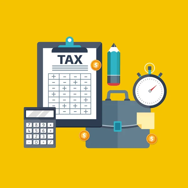 Pagamento Impostos Governo Impostos Estatais Análise Dados Papelada Pesquisa Financeira —  Vetores de Stock