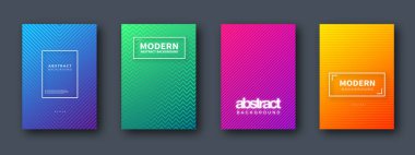 Broşür seti, yıllık rapor, el ilanı tasarım şablonları. İş sunumu, iş kağıdı, şirket belge kapağı ve şablon tasarımları için vektör illüstrasyonları