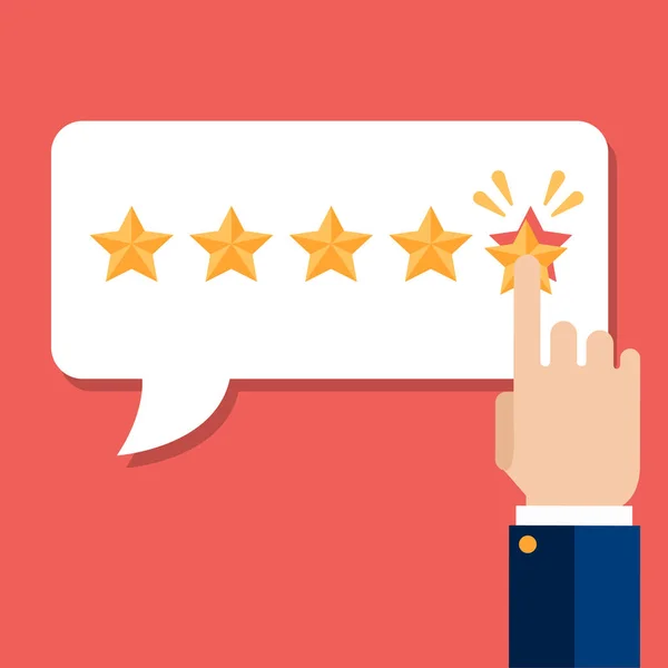 Рейтинг Ілюстрації Обслуговування Клієнтів Рейтинг Сайту Відгуки Концепція Огляду Плоска — стоковий вектор