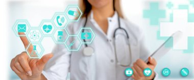 Sağlık ve tıbbi teknoloji hizmetleri kavramı. Tıbbi Sağlık Hizmetleri Grafik Doktoru