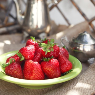 Bahçe tablo taze çilek