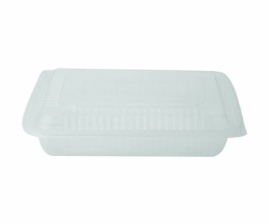 Tepsi ile şeffaf kapak teslim lokanta. Catering