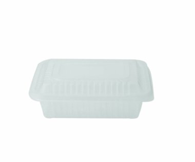 Tepsi ile şeffaf kapak teslim lokanta. Catering