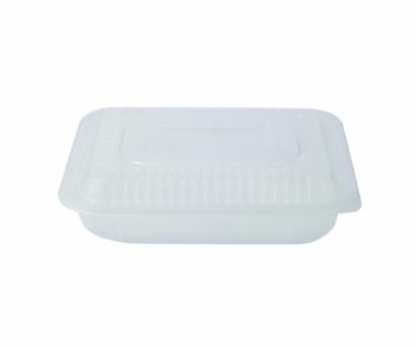 Tepsi ile şeffaf kapak teslim lokanta. Catering