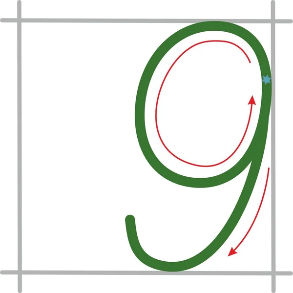 Ortografi av nummer 9 – stockvektor
