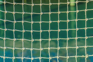 deniz mili ve arka plan ile kare hücreleri ile ip ağ