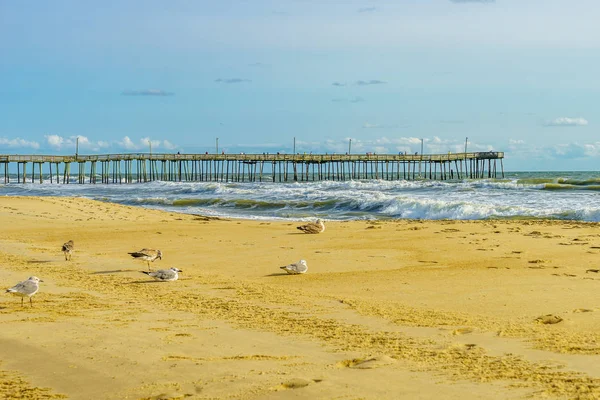 Virginia Beach Fishing Pier and Boardwalk, Virginia Beach, Virginia — Stock Photo, Image