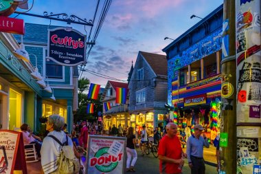 Provincetown Massachusetts Ağustos 2017 Cape Cod Provincetown sonundaki sakinleri ve turistler bir büyük gay nüfusa sahiptir..