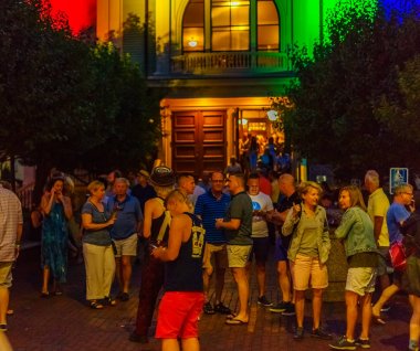 Provincetown Massachusetts Ağustos 2017 Cape Cod Provincetown sonundaki sakinleri ve turistler bir büyük gay nüfusa sahiptir..