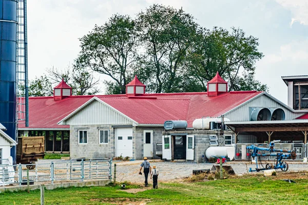 Campo Amish agricultura, cosecha, granja, granero en Lancaster, PA US —  Fotos de Stock