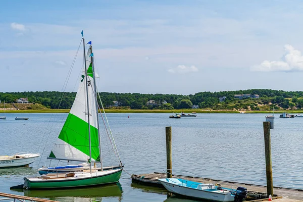 Wellfleet Cape Cod Серпня 2019 Boats Ships Wellfleet Harbor Area — стокове фото