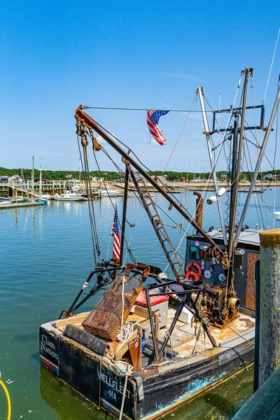 Кейп Код August 2019 Boats Ships Wellfleet Harbor Area Cape — стоковое фото