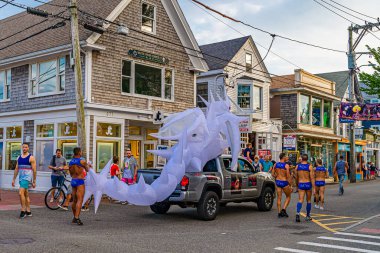 Massachusetts Eyaleti, ABD 21 Ağustos 2019 Cape Cod Provincetown 'un sonunda büyük bir eşcinsel nüfusa sahiptir..