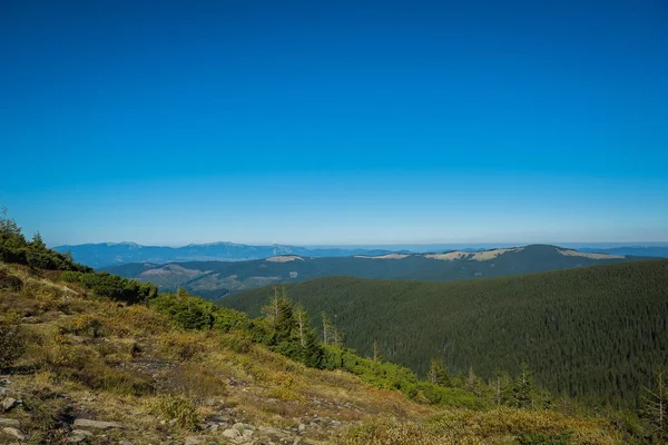 Una Natura Paesaggio Bella Vista Montagne Andando Cima Turismo Verde — Foto Stock