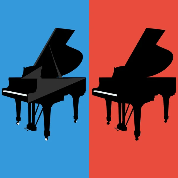 दो अलग ग्रैंड पियानो के साथ चित्रण — स्टॉक वेक्टर