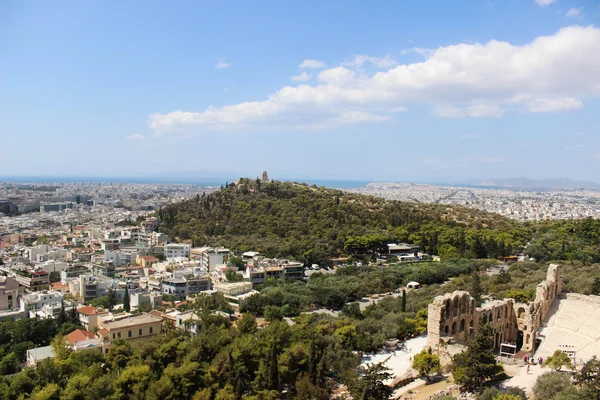 Panorama şehir Atina akropolisi yaşındaki