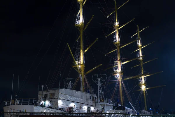 Sailing Ship Night Sevastopol — Stock Photo, Image