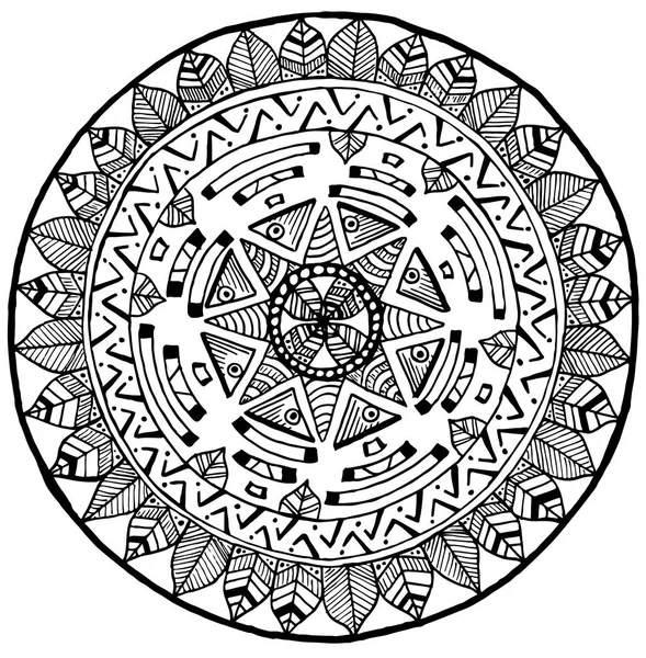 Yoga ve meditasyon için Maya yuvarlak Mandala doodle.