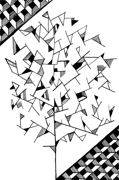 Ağaç görüntü izole siyah boyama için doodle