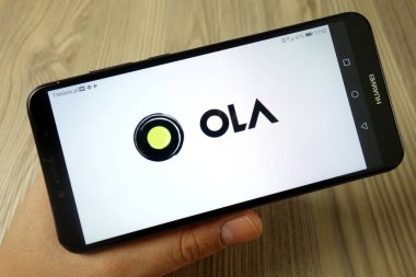 Konskie, Polonya - 24 Kasım 2019: Ola Taksi Şirketi logosu