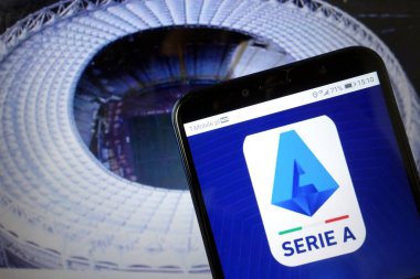 Konskie, Polonya - 11 Ocak 2020: Cep telefonunda A serisi logosu