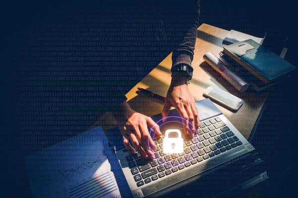 Cyber security job Business, technology, internet and networking Stock Photo