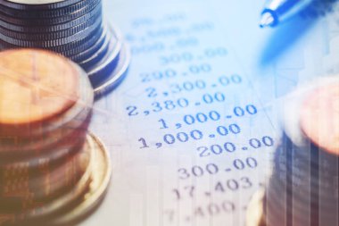 Finans ve bankacılık iş p Coin satırları üzerinde grafik