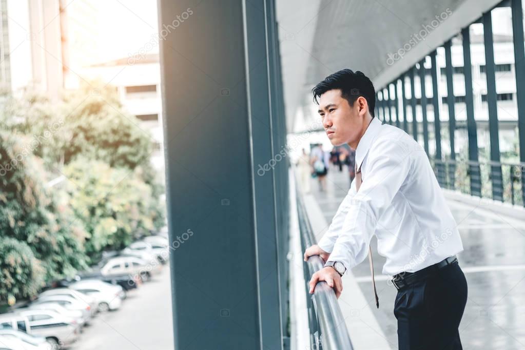 Businessman looking view and thinking success